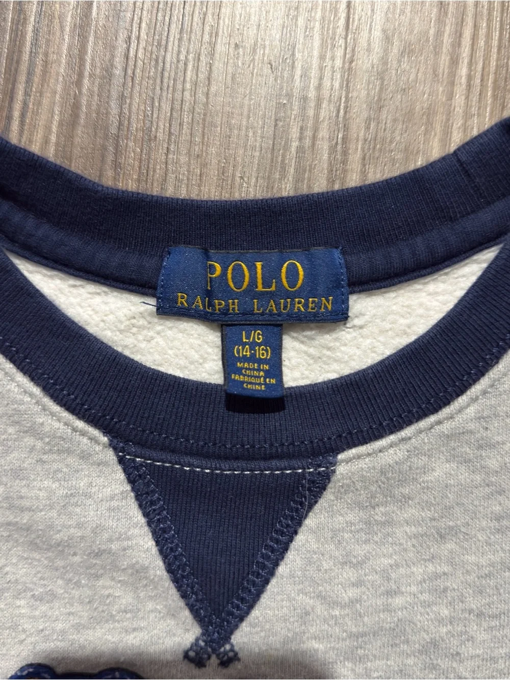 Rare Polo Ralph Lauren Ski Bears Block Letterman Kids Sweatshirt • Size L